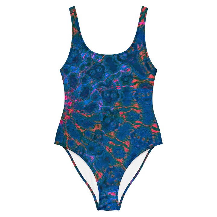 Psykini "Fractal Blu" Swimsuit - One-Piece Bathing Suit with psychedelic pattern product image (2)