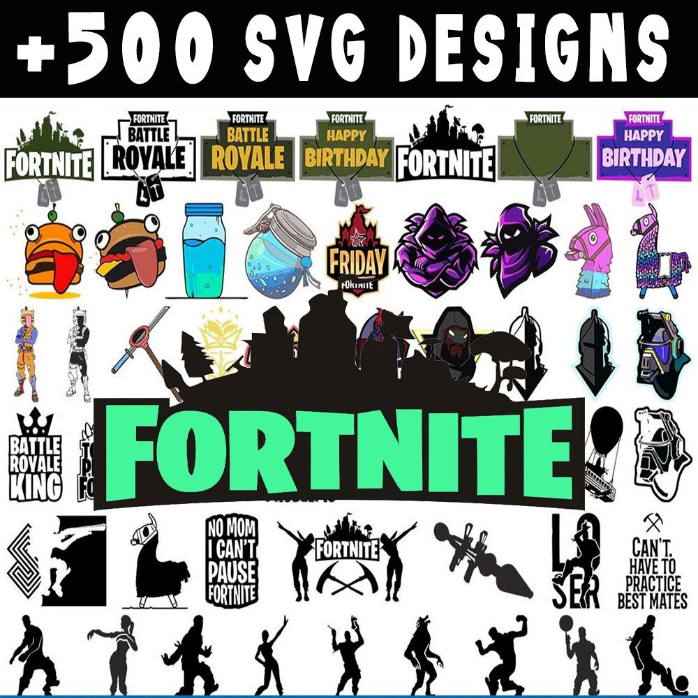 Fortnite SVG Bundle for Cricut – 500 High-Quality Digital Cut Files PNG-EPS-DXF | Instant Download product image (1)