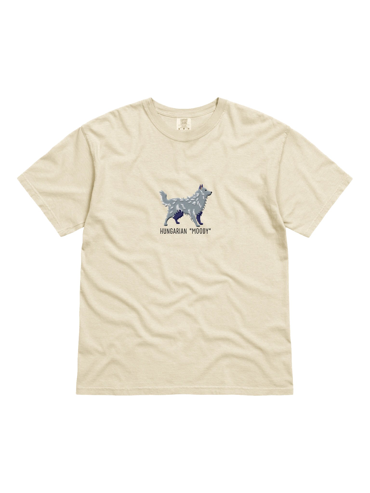 Hungarian Moody T-Shirt(Embroidered) of a Hungarian Mudi(Gray) product image (4)