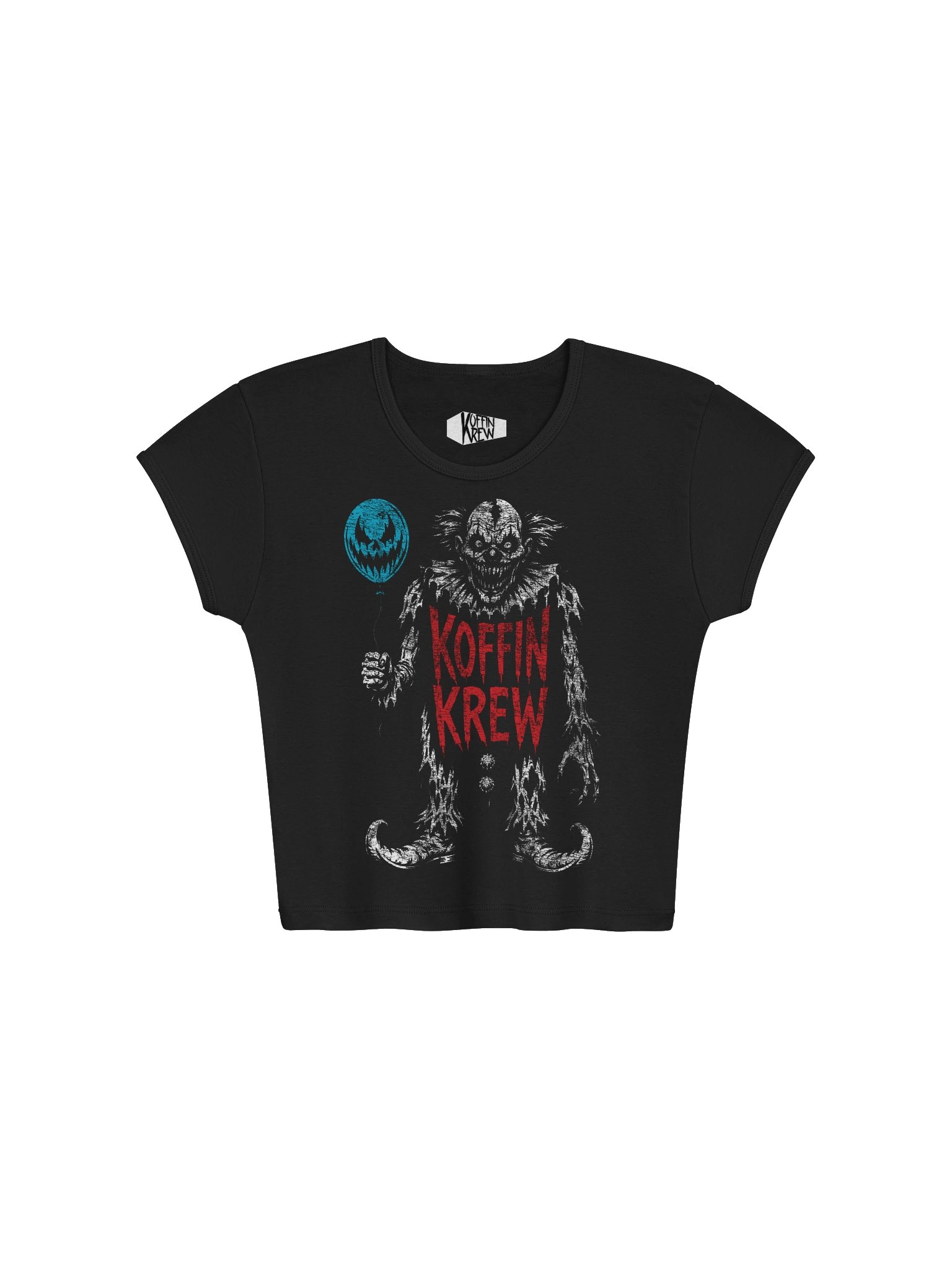 Cursed Clown Womens Baby Tee Crop Top product image (1)