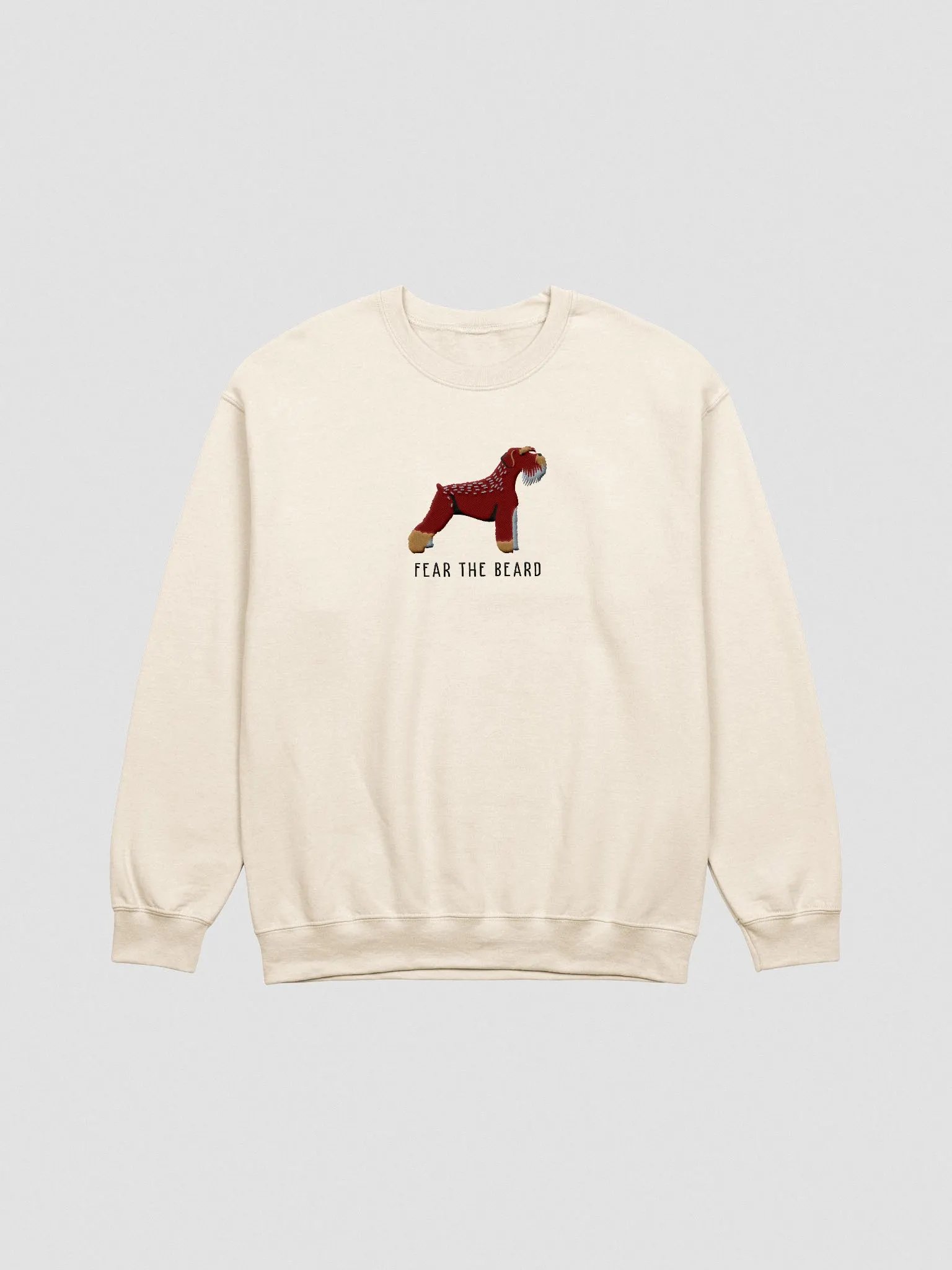 Fear the Beard Sweatshirt (Embroidered) of a Schnauzer(Brown) product image (4)