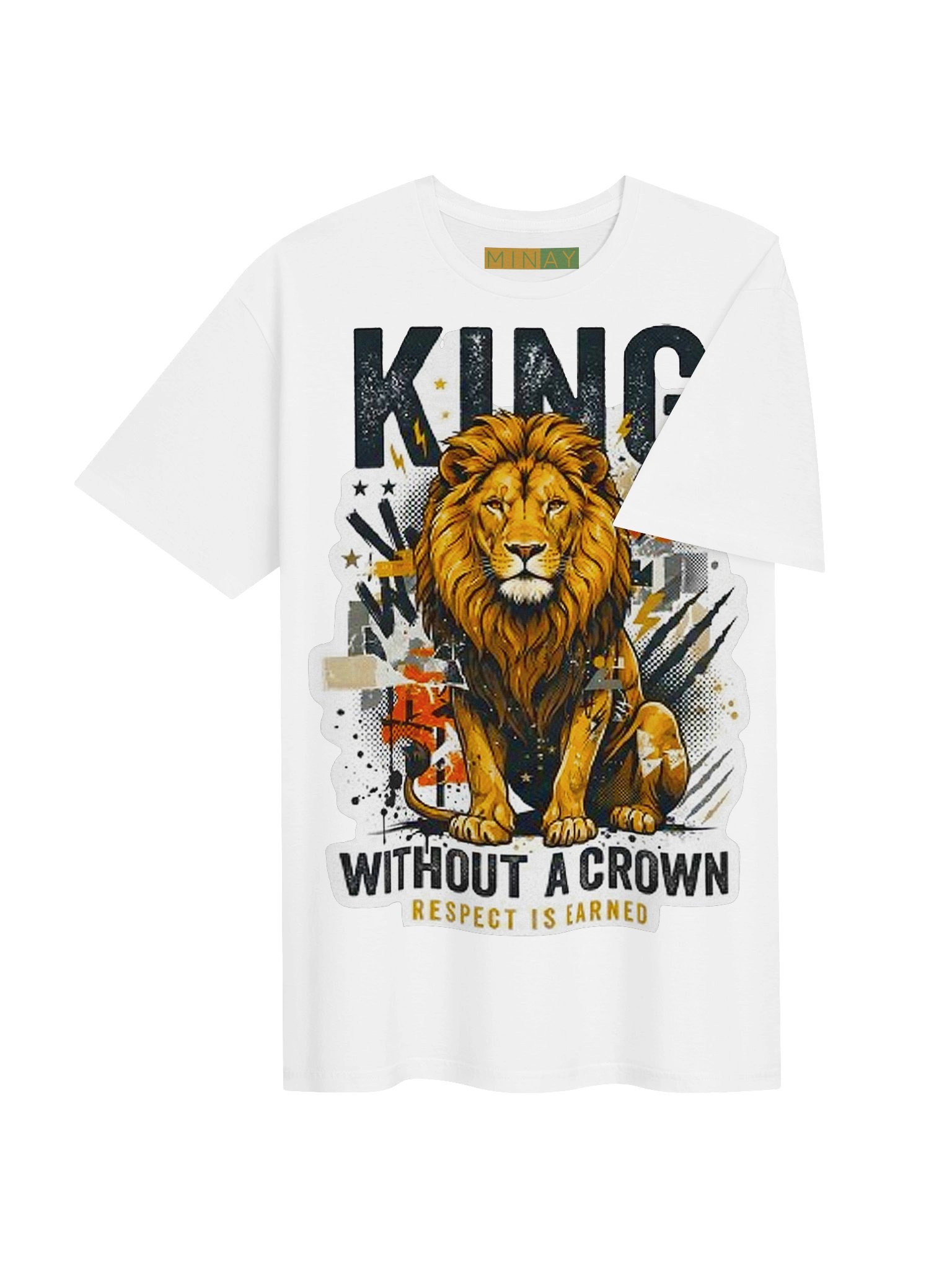 King Without A Crown Lion Grunge Graffiti Streetwear Tee product image (4)