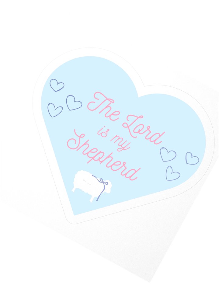 Bible Verse Sticker - Psalm 23 Heart Design product image (2)