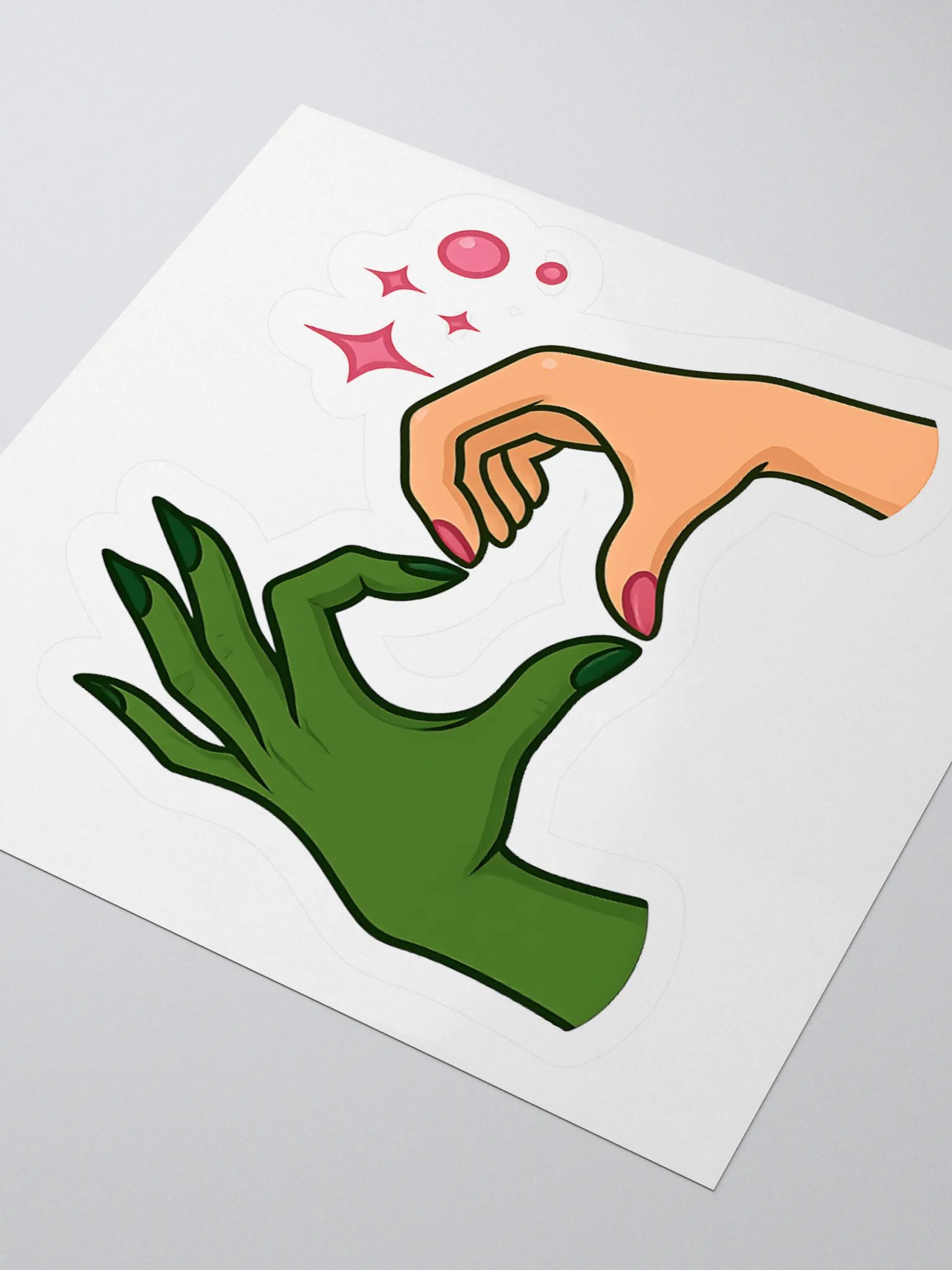 Wicked Musical Sticker – Elphaba & Glinda Heart Hands – Cute Broadway Laptop Decal product image (3)