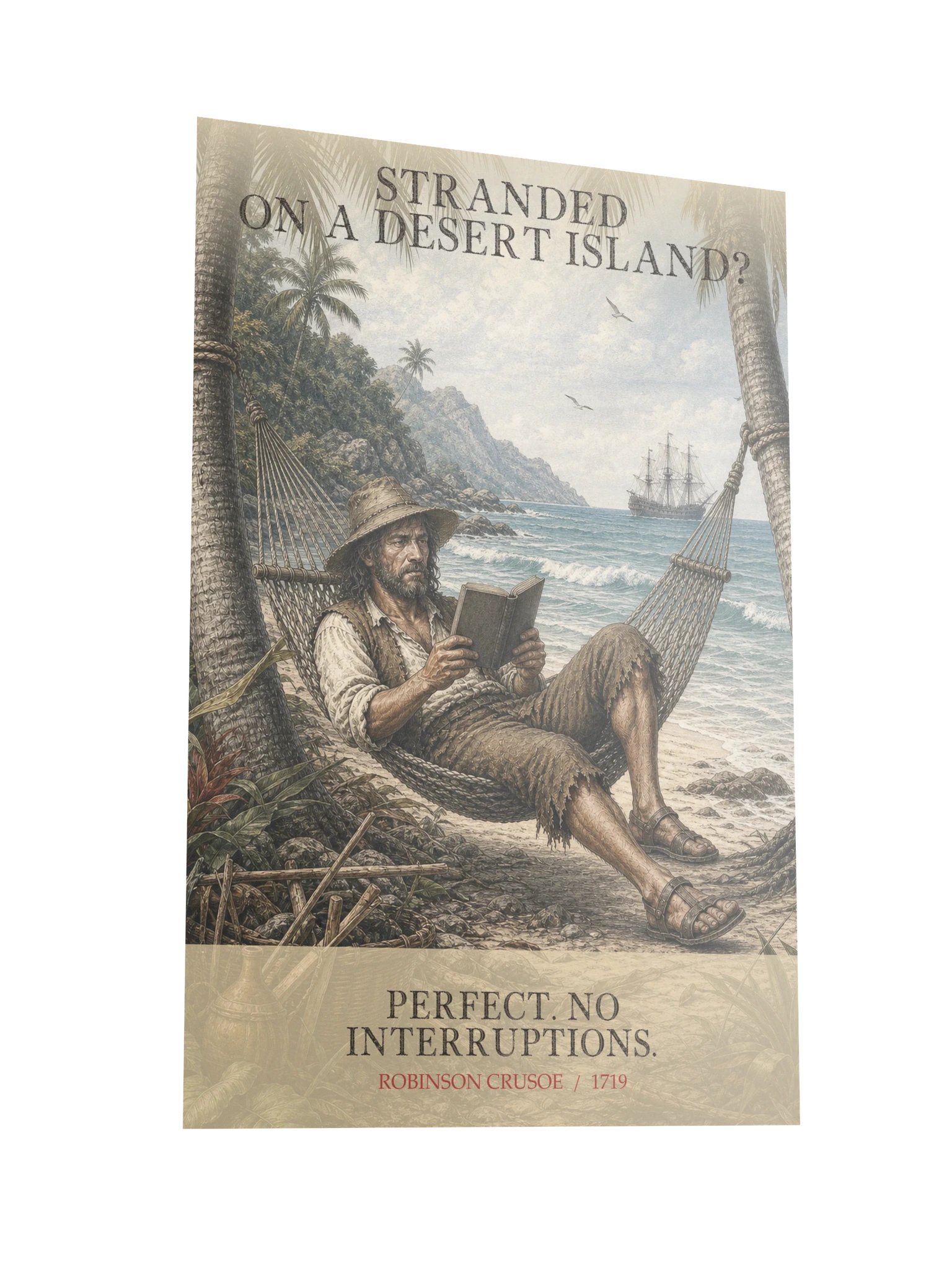 Stranded On Desert Island Perfect No Interruptions -- Robinson Crusoe Art Print product image (10)
