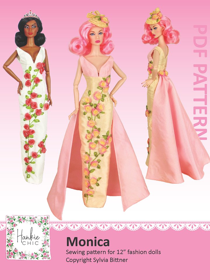 Monica sewing pattern for 12" fashion dolls product image (1)