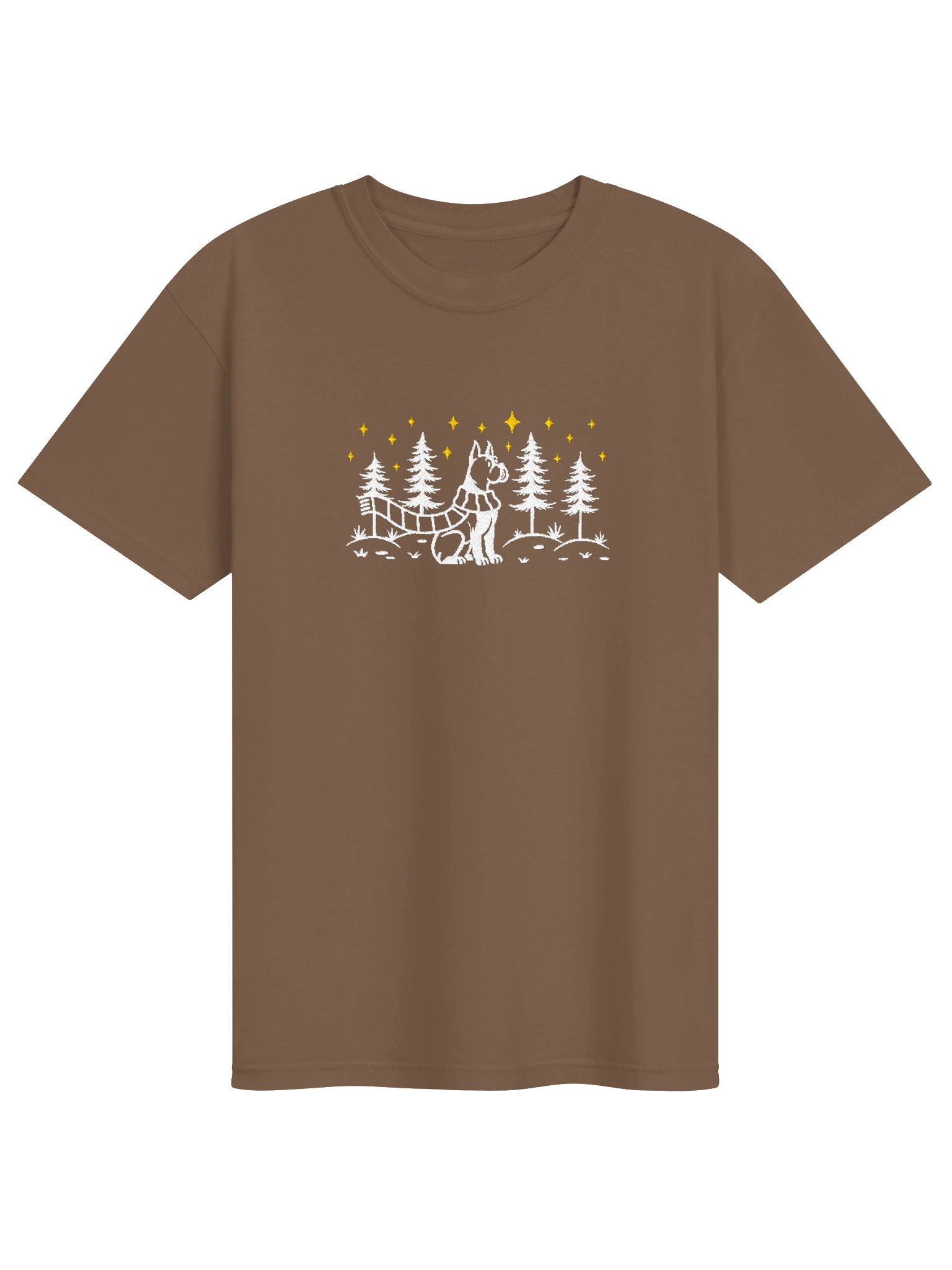 Boxer(Cropped Ears) Winter/Christmas Line Art Design Embroidered T-Shirt product image (73)