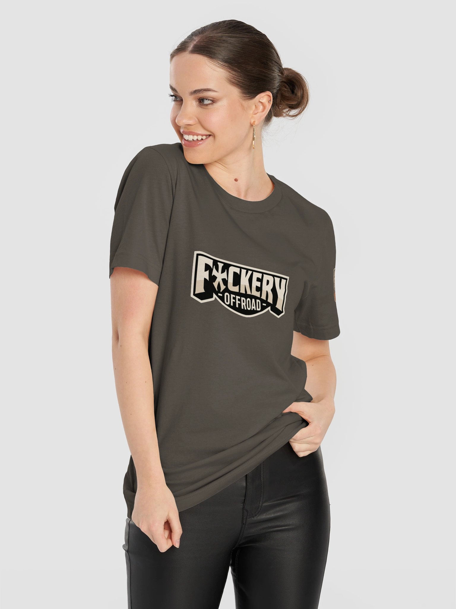 Unisex t-shirt with F*ckery Text Logo (Dark colours) - Clean product image (6)