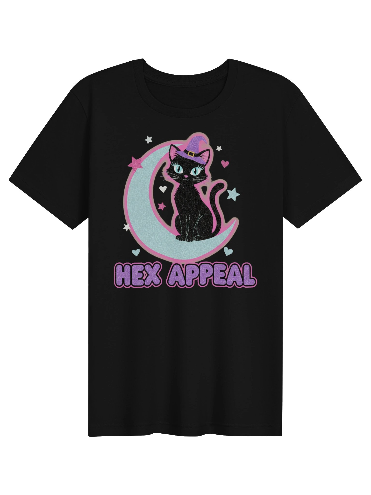 Hex Appeal Black Cat Witch Moon Halloween Tee product image (1)