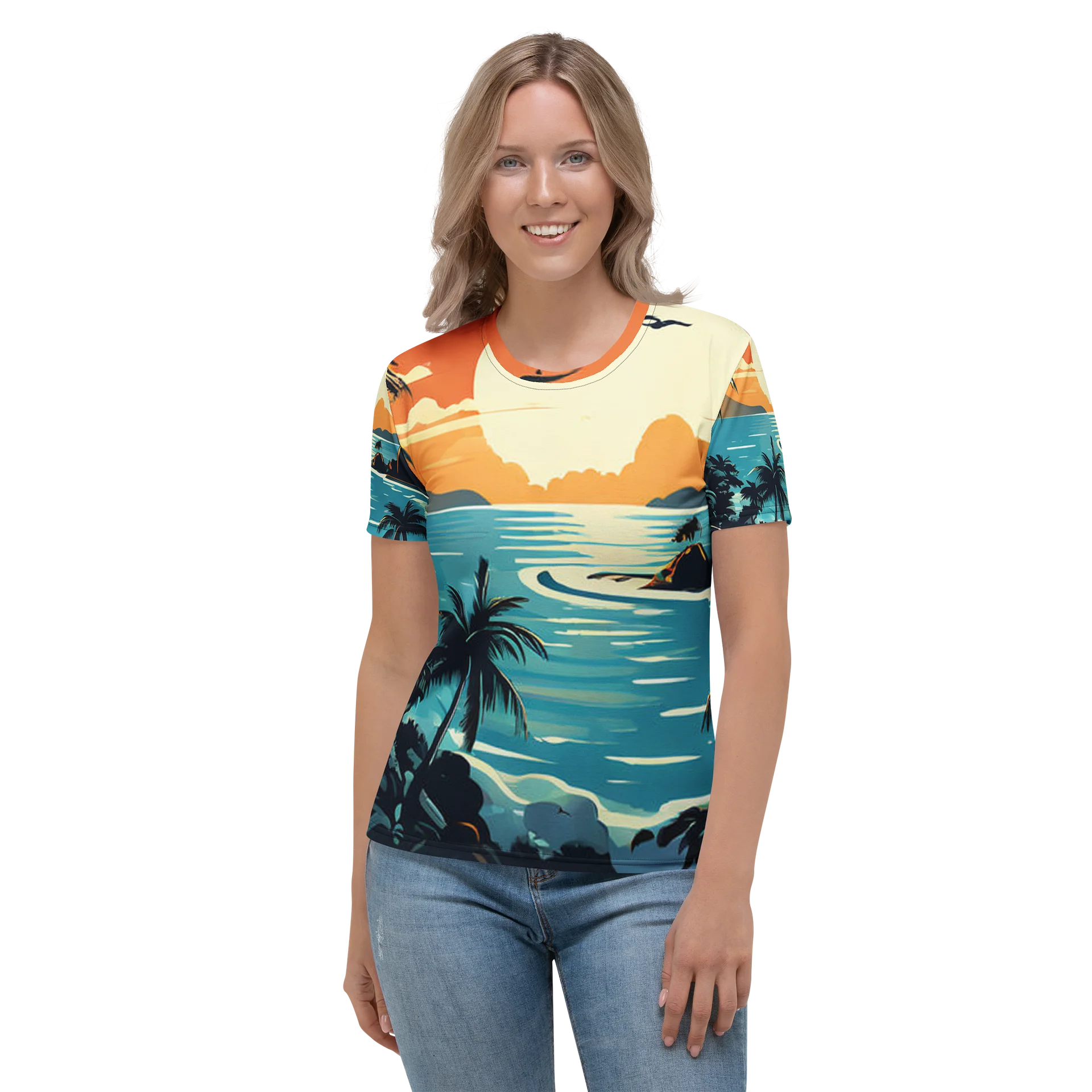 CaribbeanApples - Sunset Bays Caribbean | Women's Crew Neck T-Shirt product image (2)