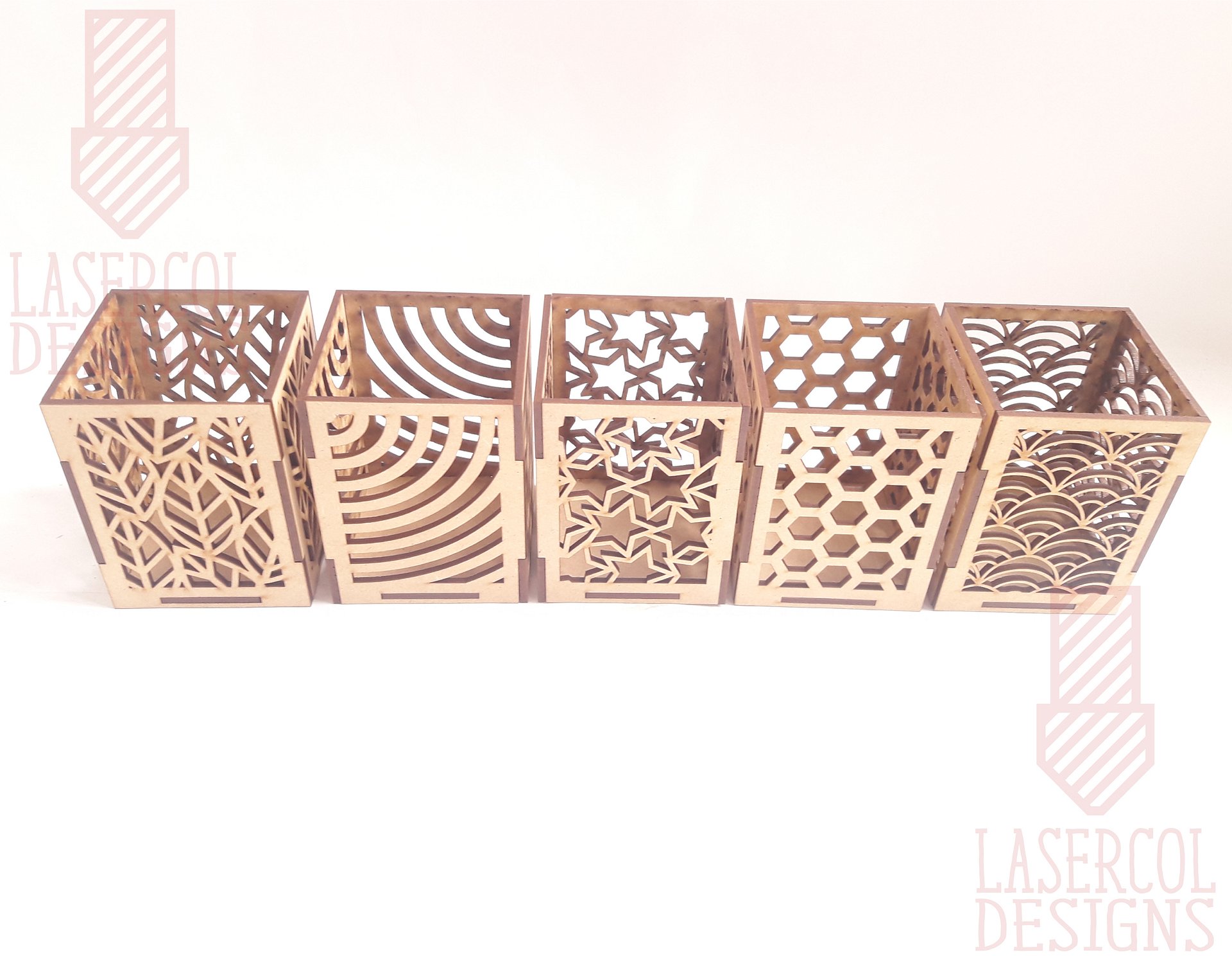 Pencil Holder (Ten Styles) File - Laser Cut Files product image (7)