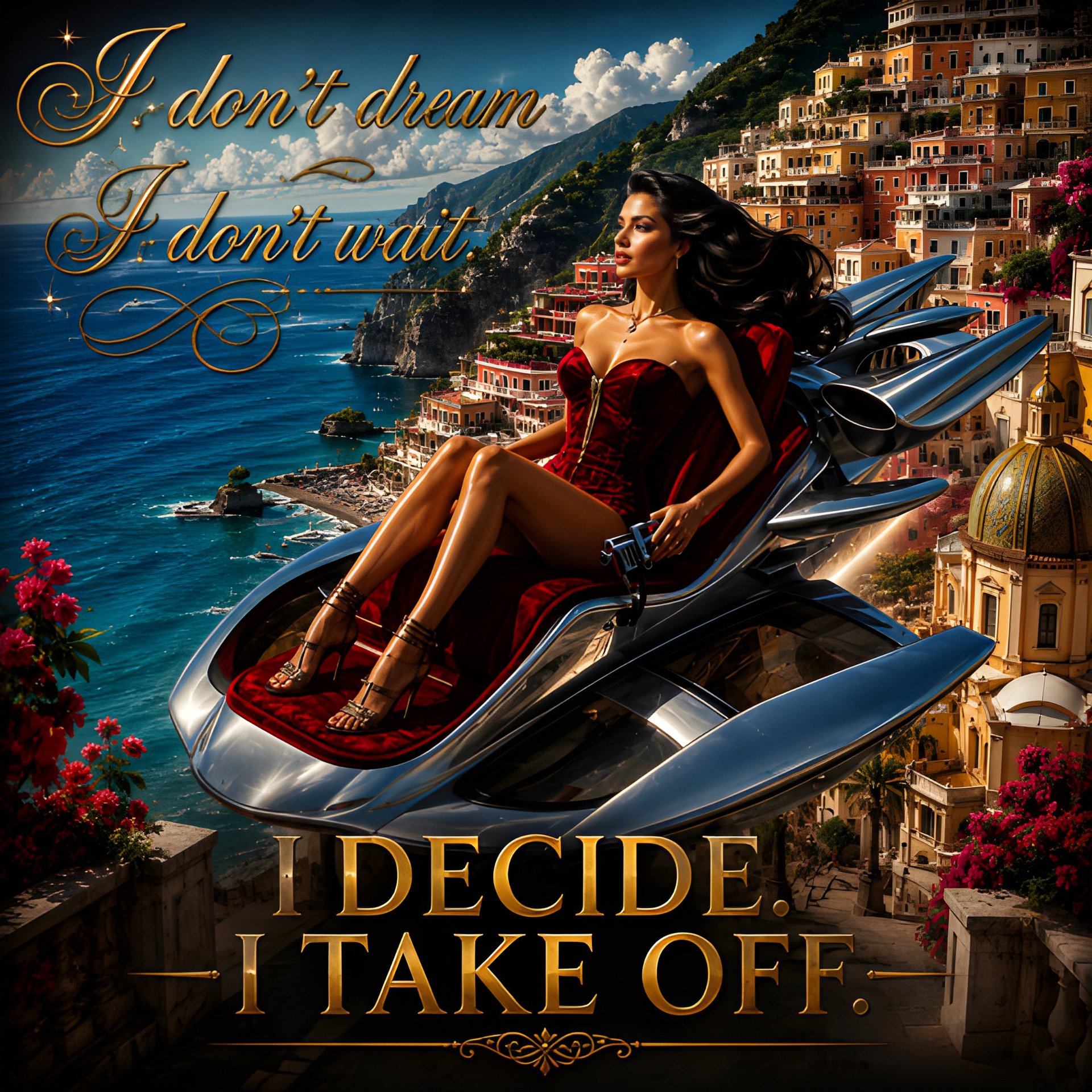 I DECIDE I TAKE OFF Premium Unisex Oversized T-Shirt | Luxury Amalfi Coast Travel Graphic Tee product image (2)