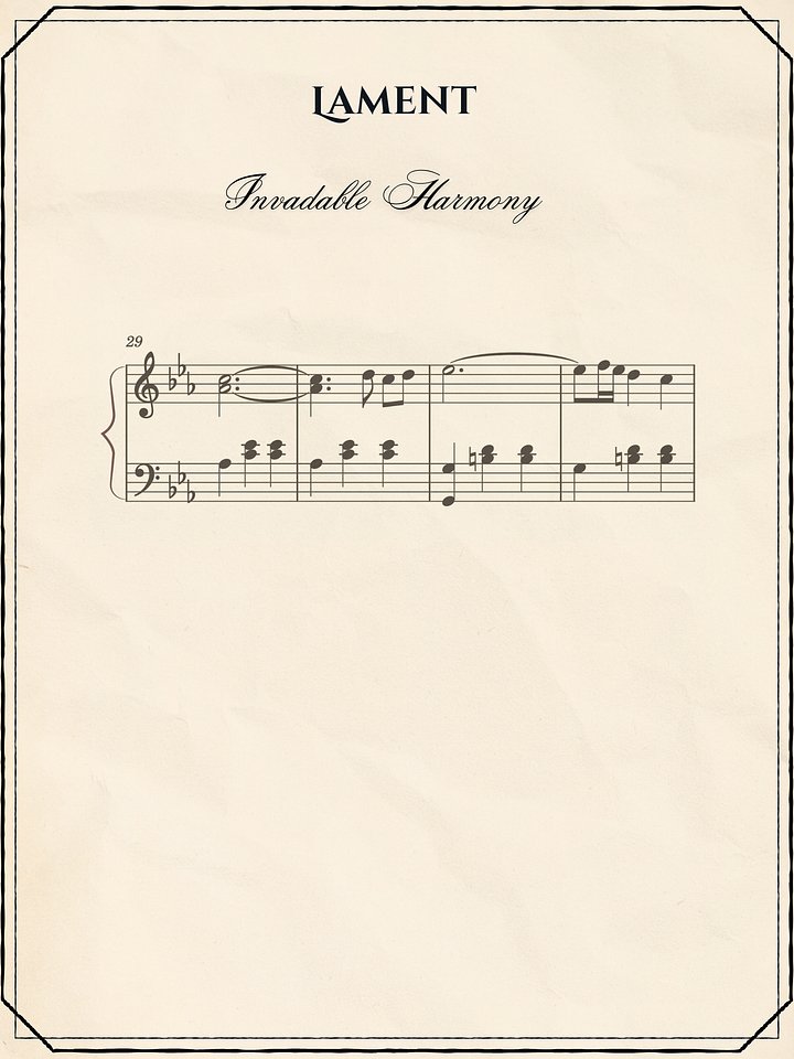 Lament - Sheet Music | Invadable Harmony product image (1)