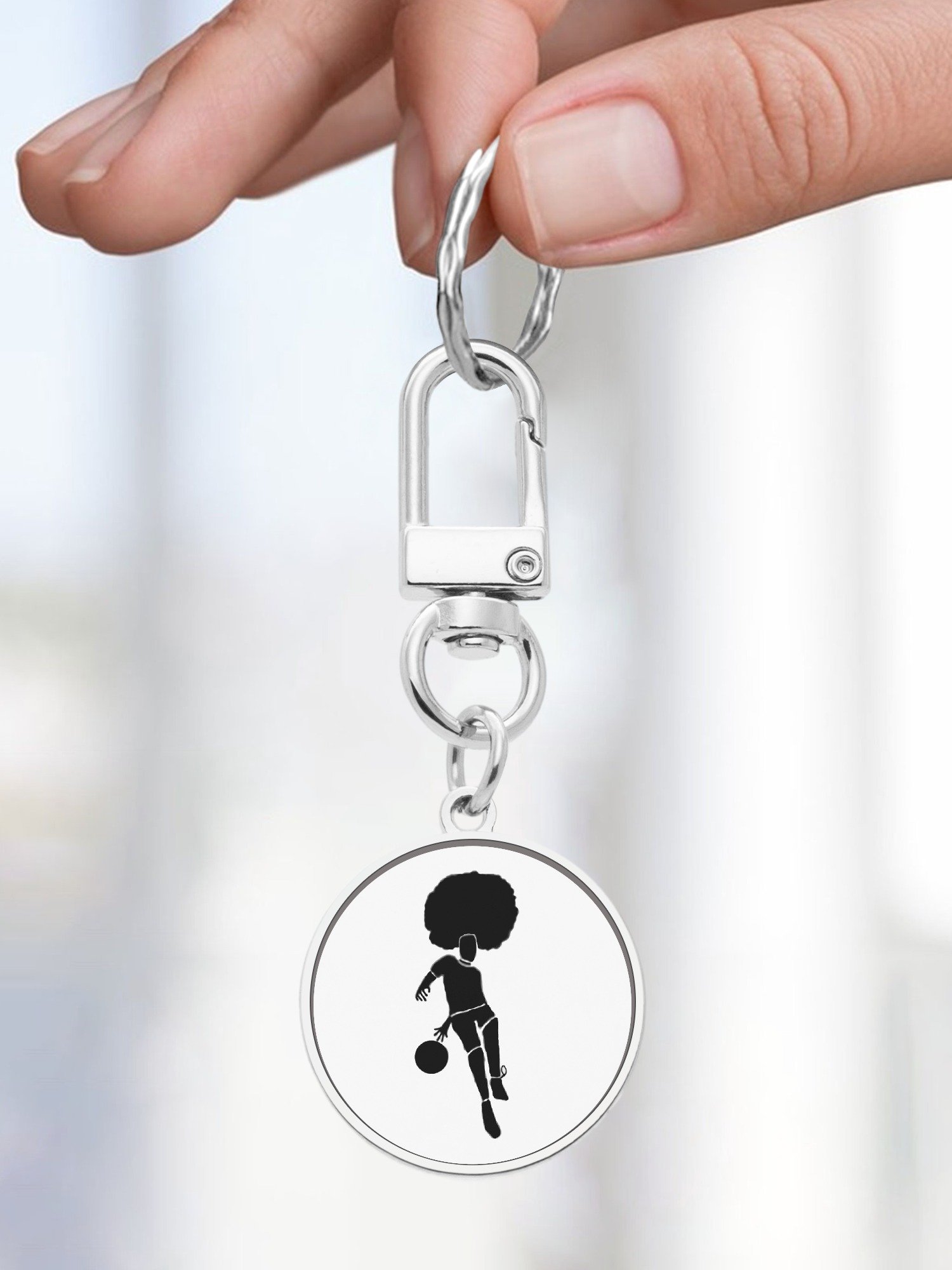 Mo_WithTheFro Metal Key chain, Black logo product image (4)