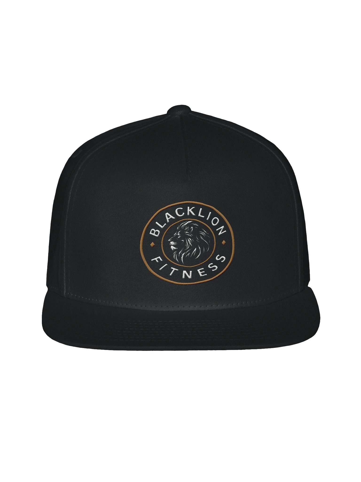 Black Lion Fitness Embroidered Flat Brim Snapback Cap – Premium Athletic Performance Hat product image (1)