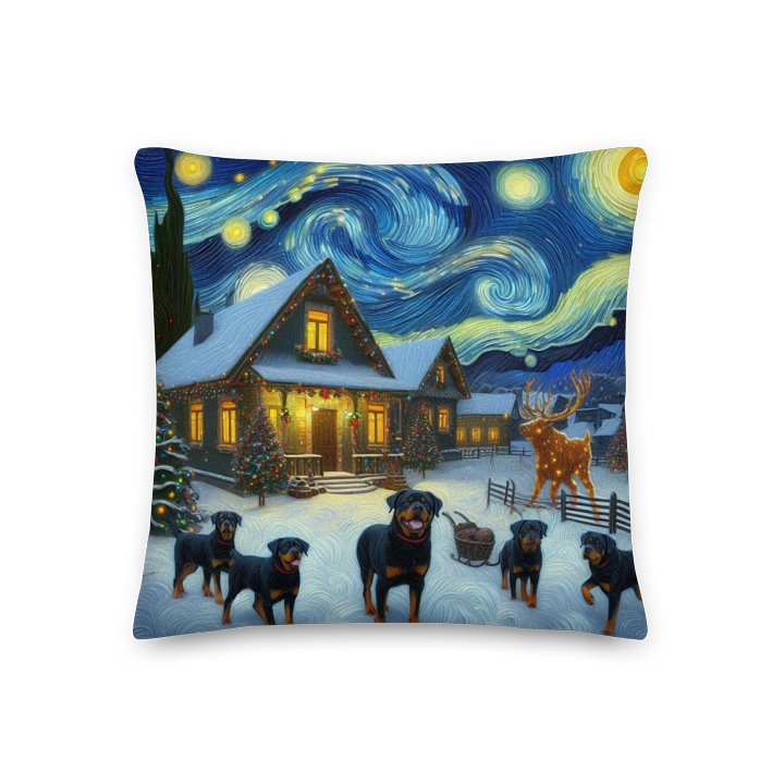 Starry Night Rottweiler Pillow product image (1)