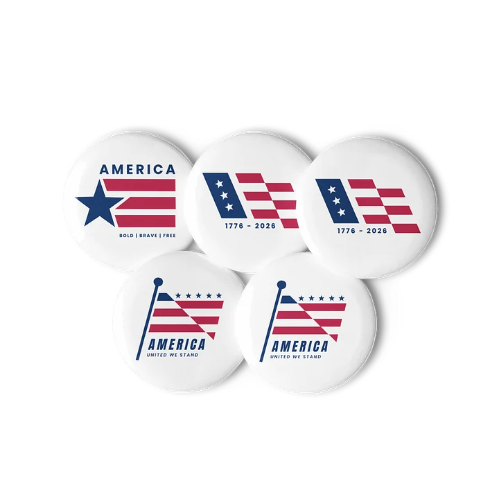 American Flag Icon Pin Button Set product image (2)
