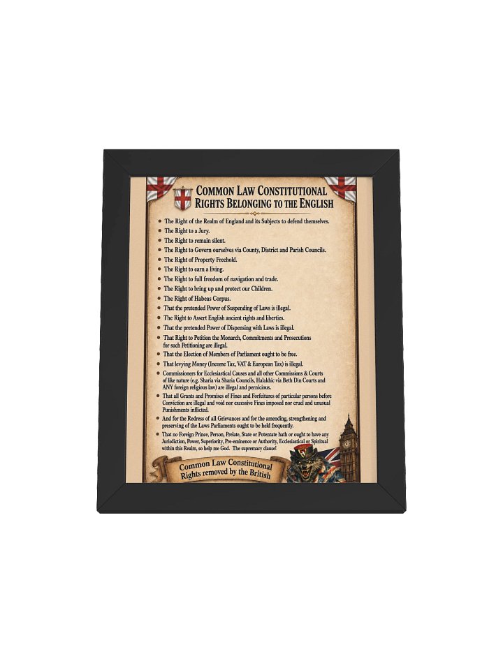 Framed Common Law Constitutional Rights belonging to the English product image (8)
