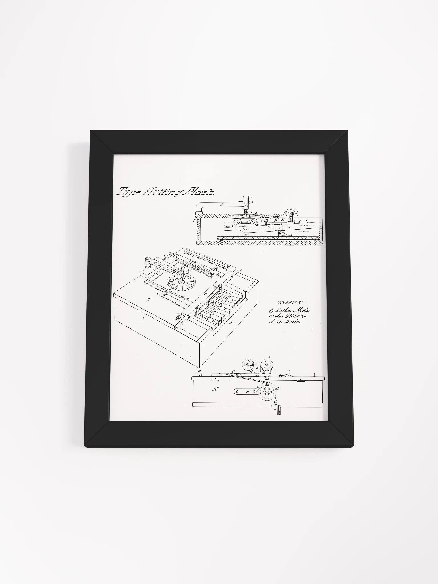 Sholes, Glidden, & Soule – Type Writing Machine (Typewriter) product image (1)