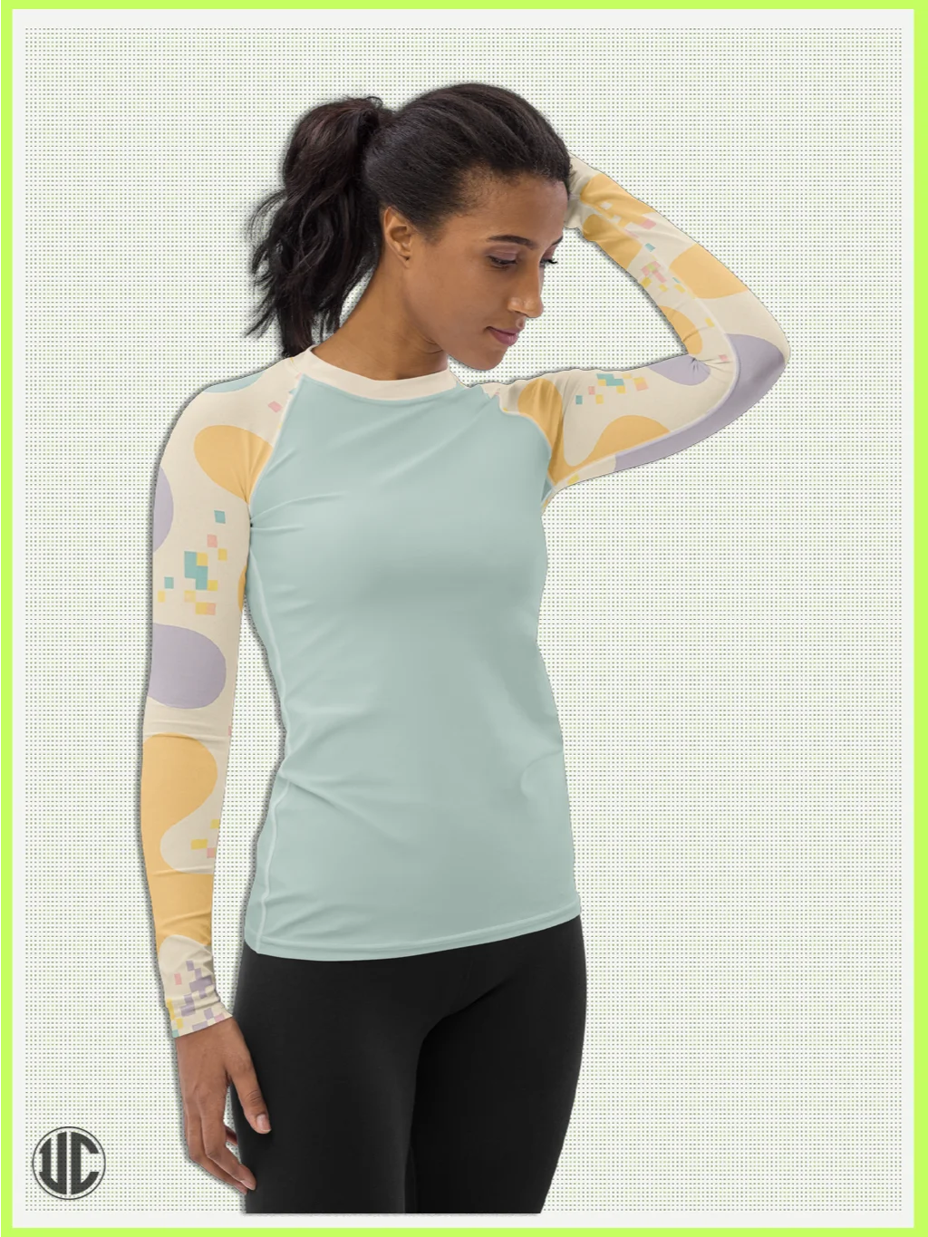 Theo's Digital Wave – Women’s Rash Guard product image (3)