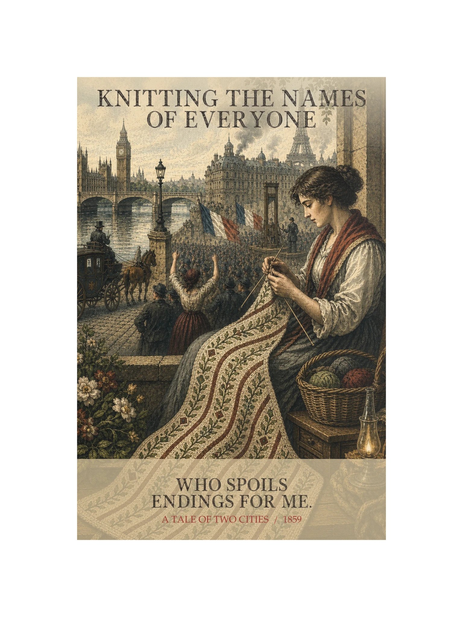 Knitting Names Everyone Who Spoils Endings For -- A Tale of Two Cities Art Print product image (12)
