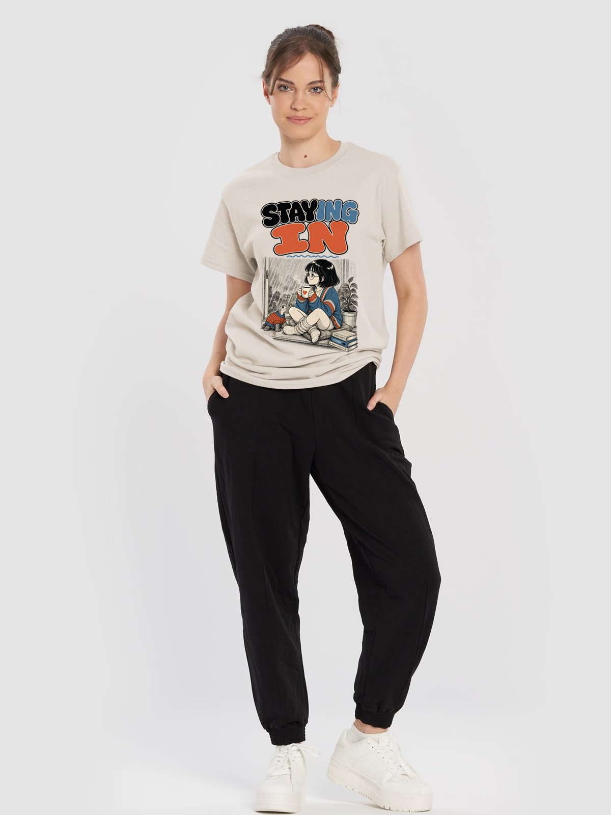 Staying In Cozy Anime Gildan Heavyweight T-Shirt product image (2)