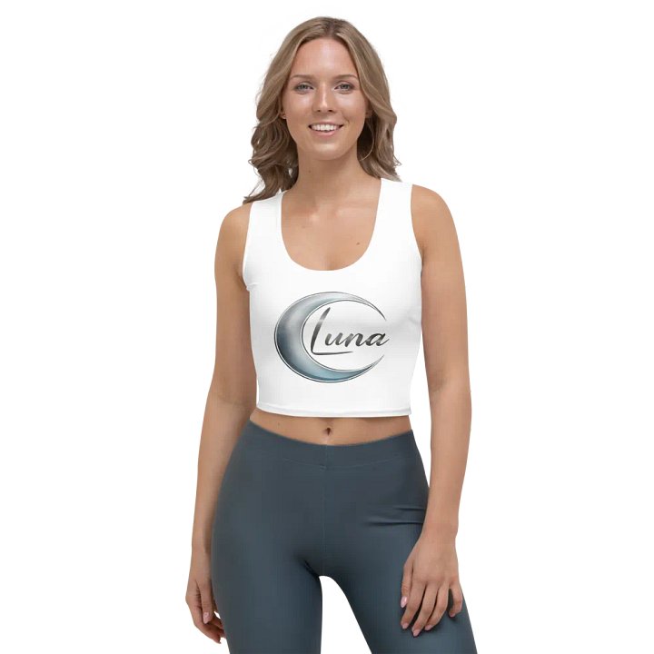 Luna Moon Crop Top - White, Body-Hugging Fit product image (1)