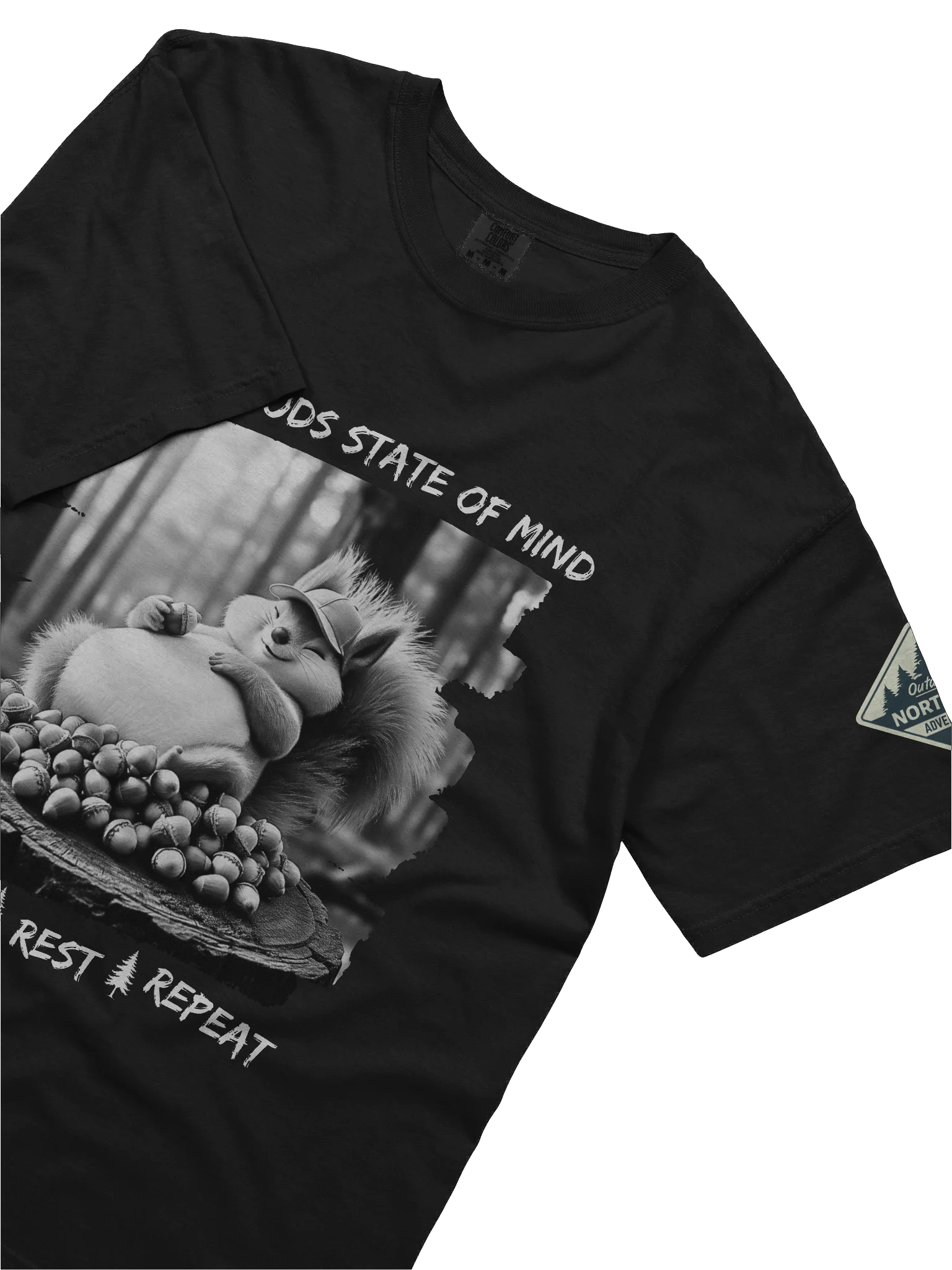 Northwoods State of Mind – Eat Rest Repeat Squirrel Shirt product image (3)