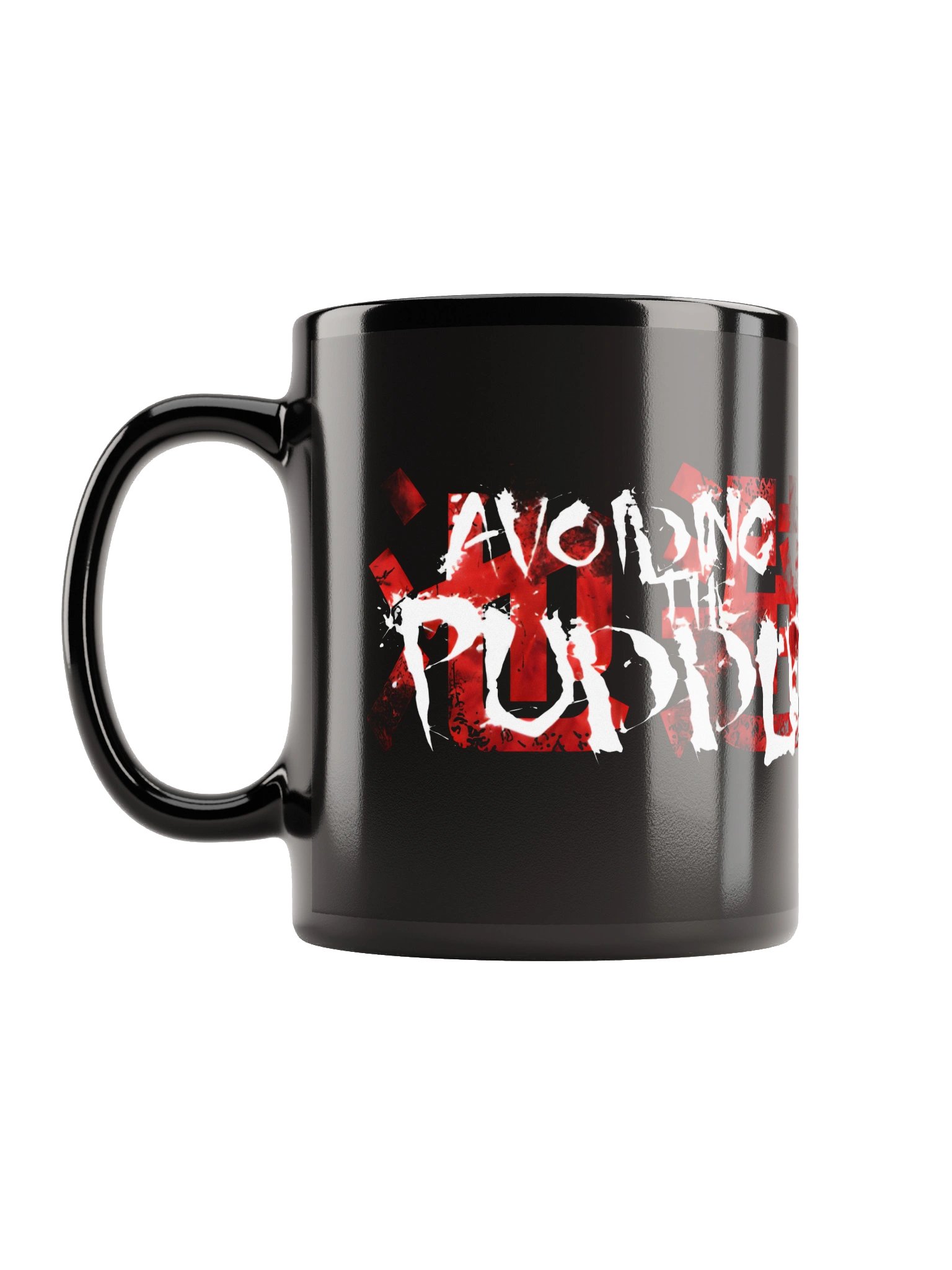 Avoiding The Puddle Logo Black Mug product image (1)