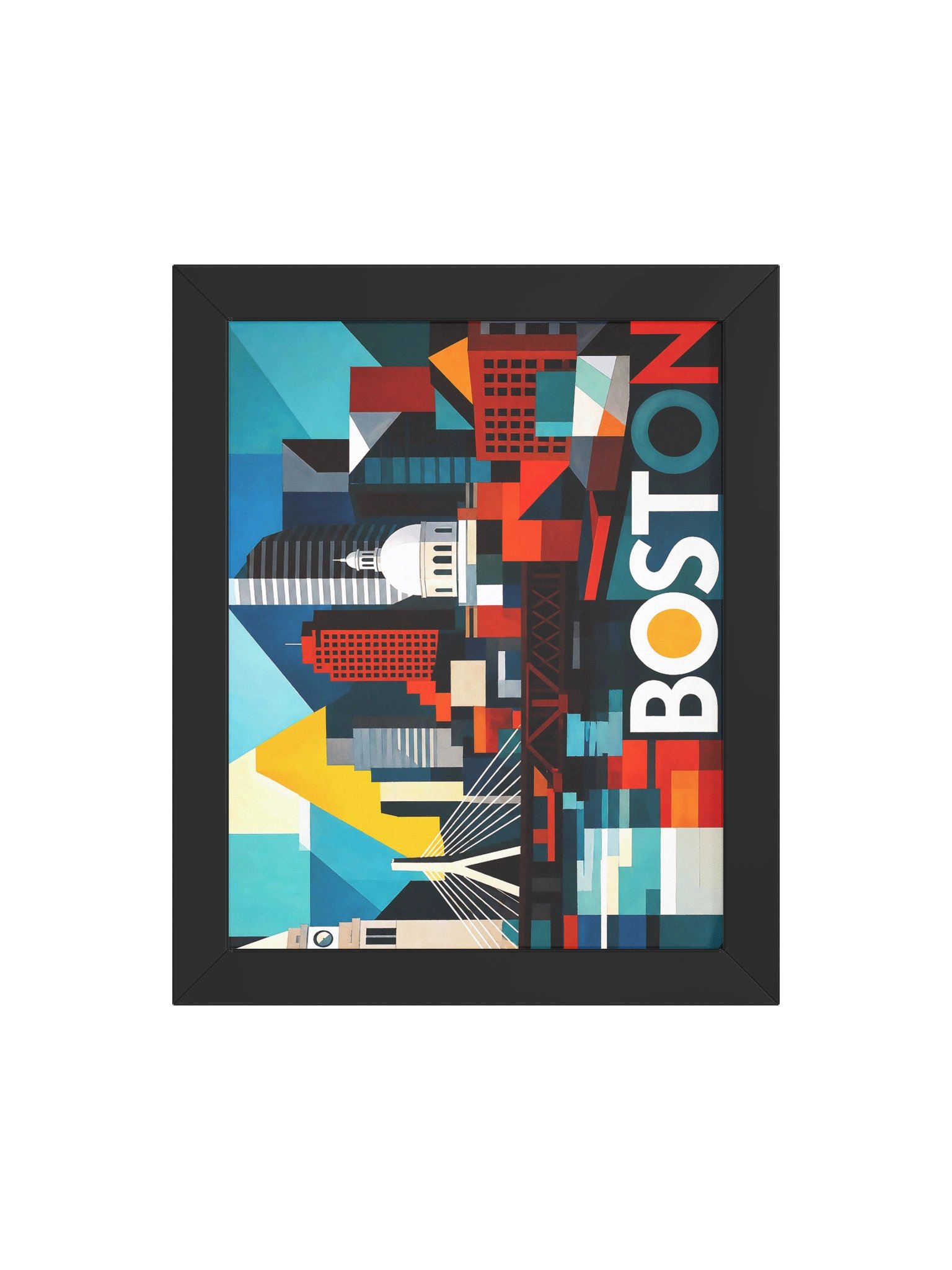Abstract Boston Cityscape Framed Poster product image (23)