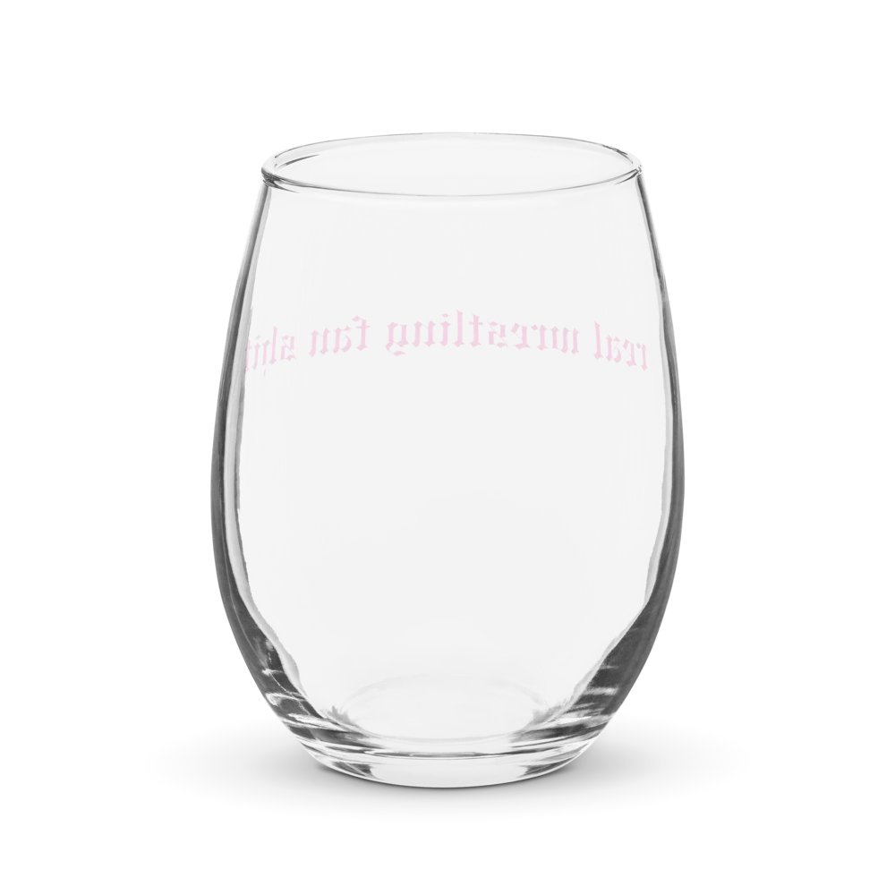 Real Wrestling Fan Shit Wine Glass (Pink Font) product image (3)