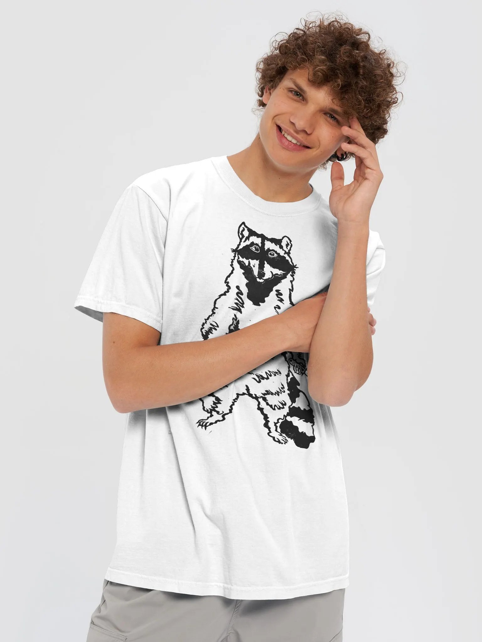 Chill Racoon Hand-Cut Lithograph Tee product image (5)