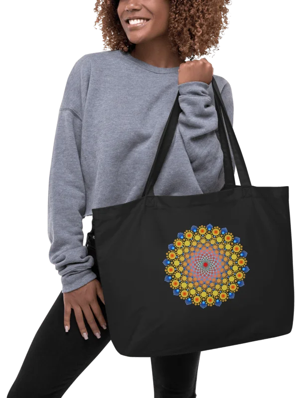 Orange Sunflower Mandala Organic Cotton Tote Bag product image (1)