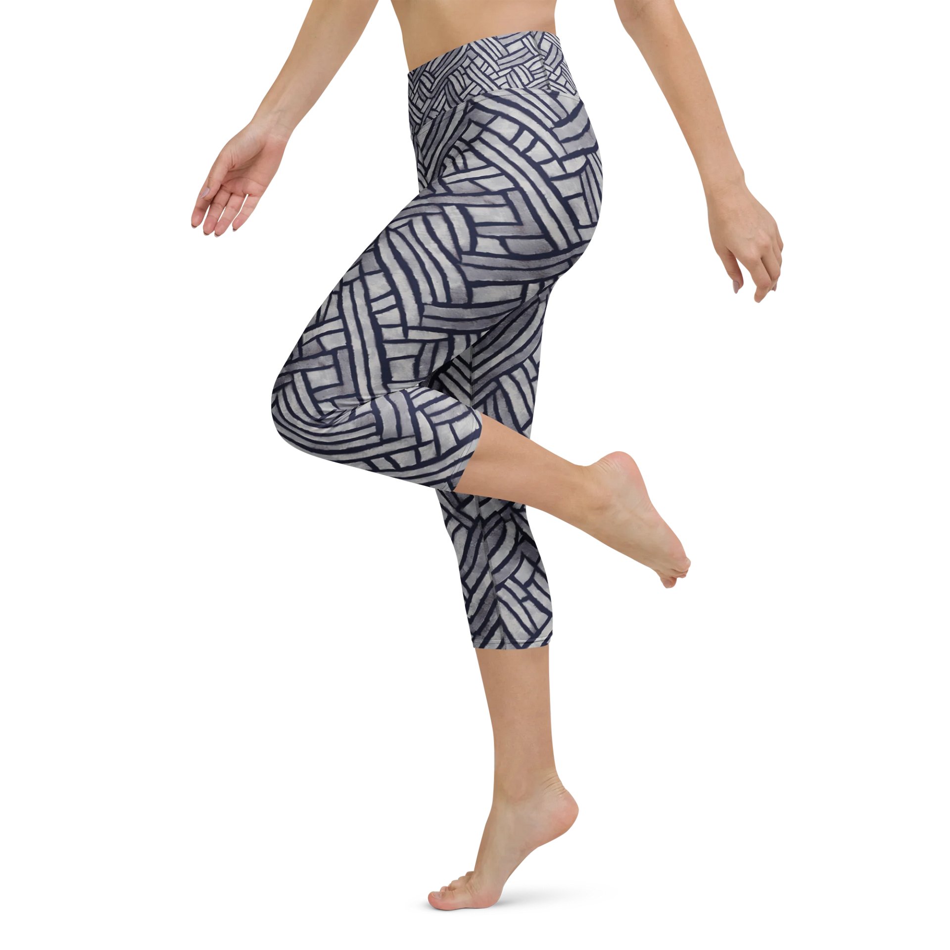 Grey Rectangles Capri Leggings product image (5)