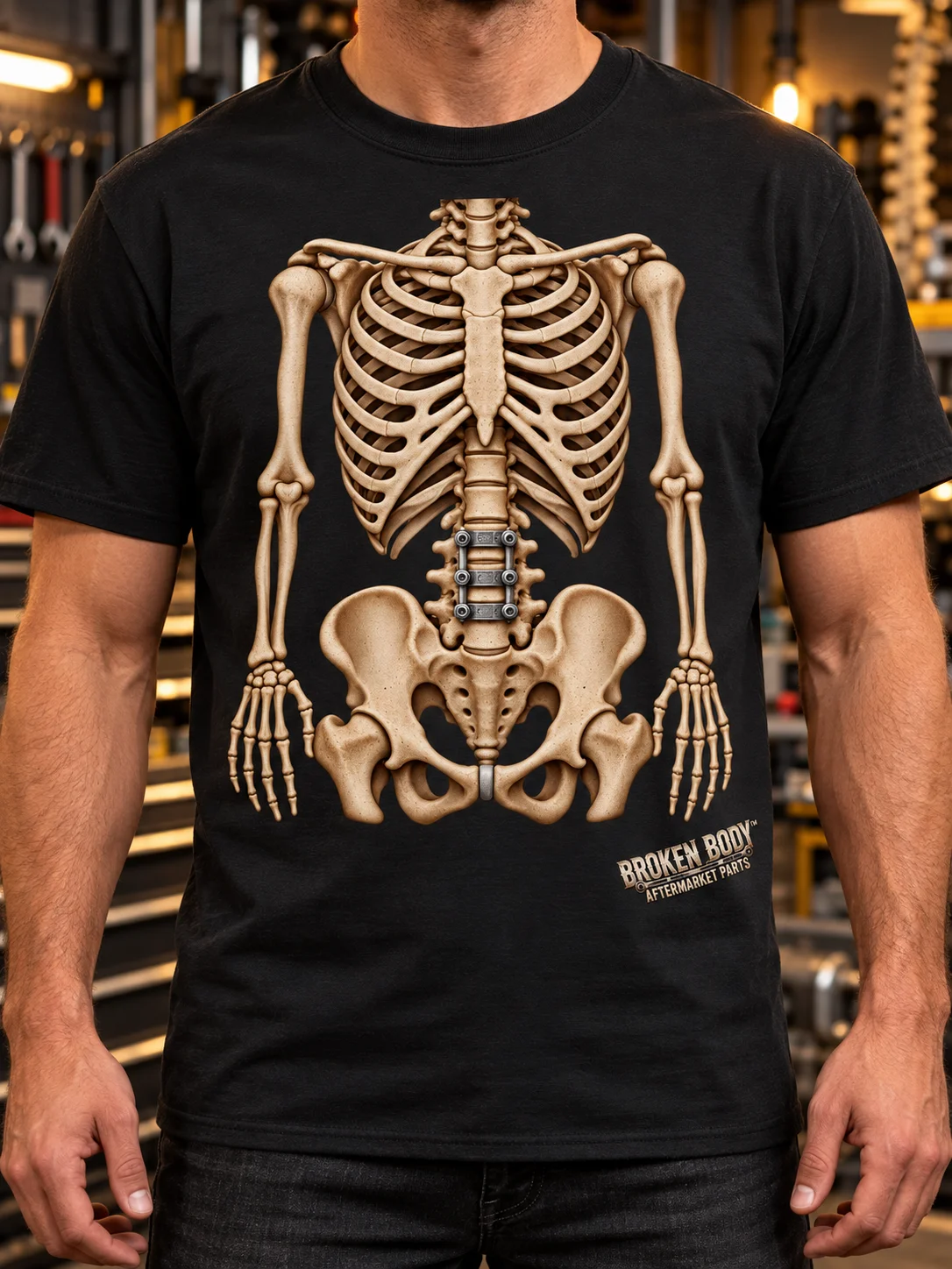 Lumbar Fusion Aftermarket Parts Front & Back Shirt - REBUILD SHOP product image (1)