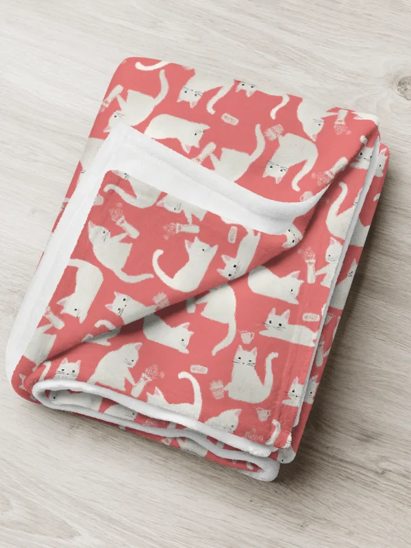 Bad Cats Knocking Stuff Over Throw Blanket, Pink product image (1)