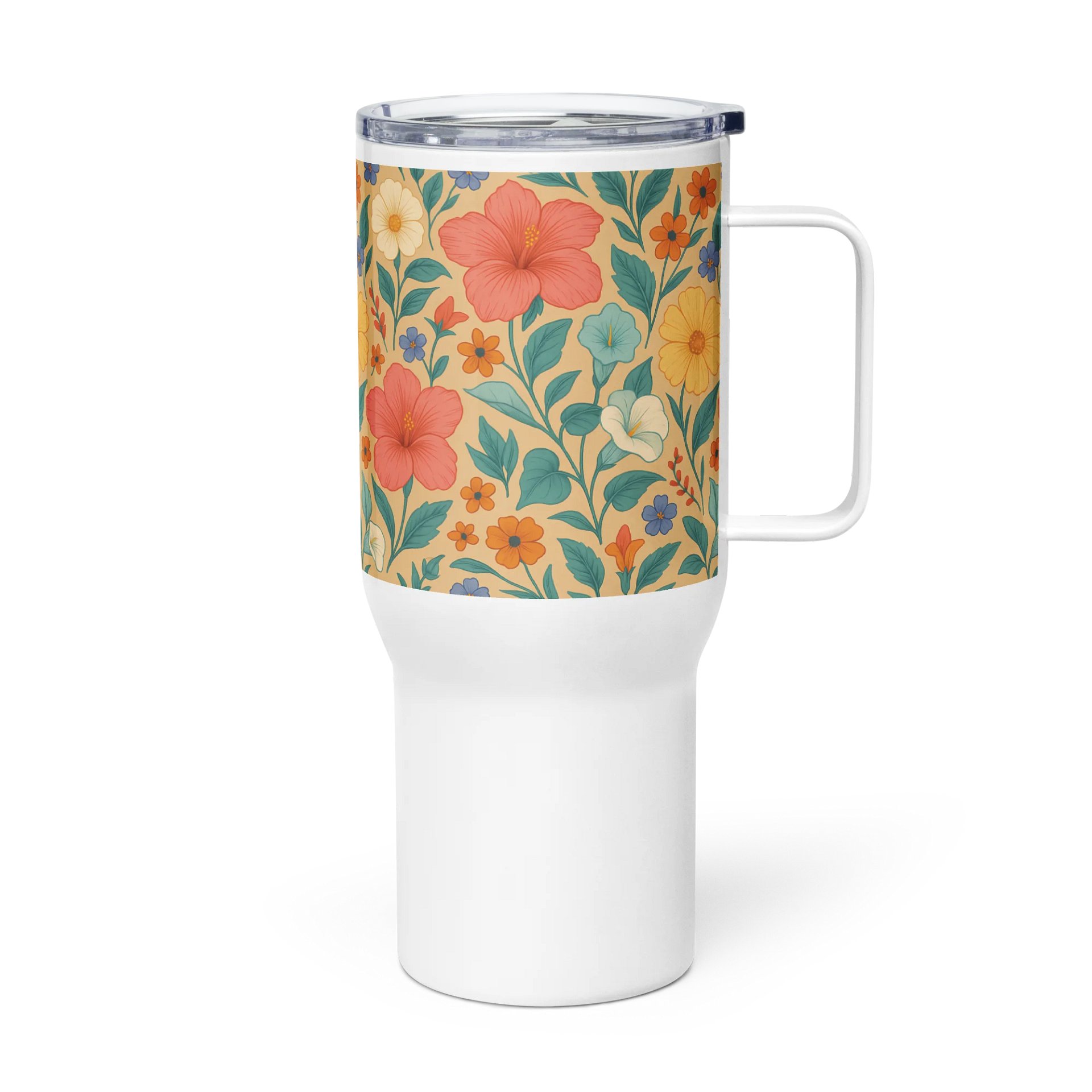 Vintage Floral Travel Mug – Large Stainless Steel Tumbler for Hot and Cold Drinks product image (3)