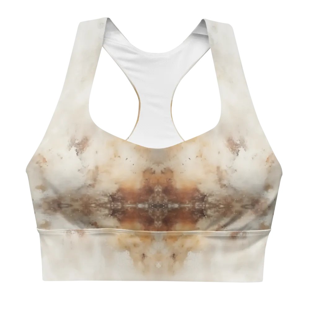 Grunge Gold Abstract Longline Sports Bra product image (2)