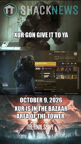 Xur's Location & Wares - Destiny 2 -  October 9, 2026 #Xur #Destiny2 #Bungie #DMX #Guide