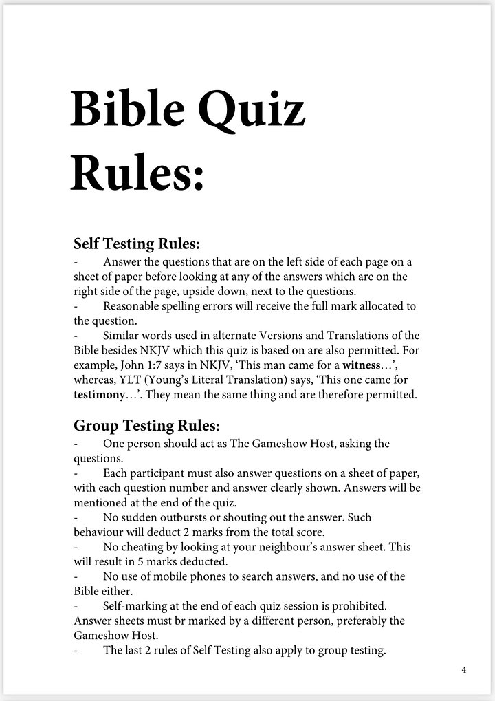 Bible Trivia E-Book - 250 Trivia Questions and Answers Edition 1 product image (2)