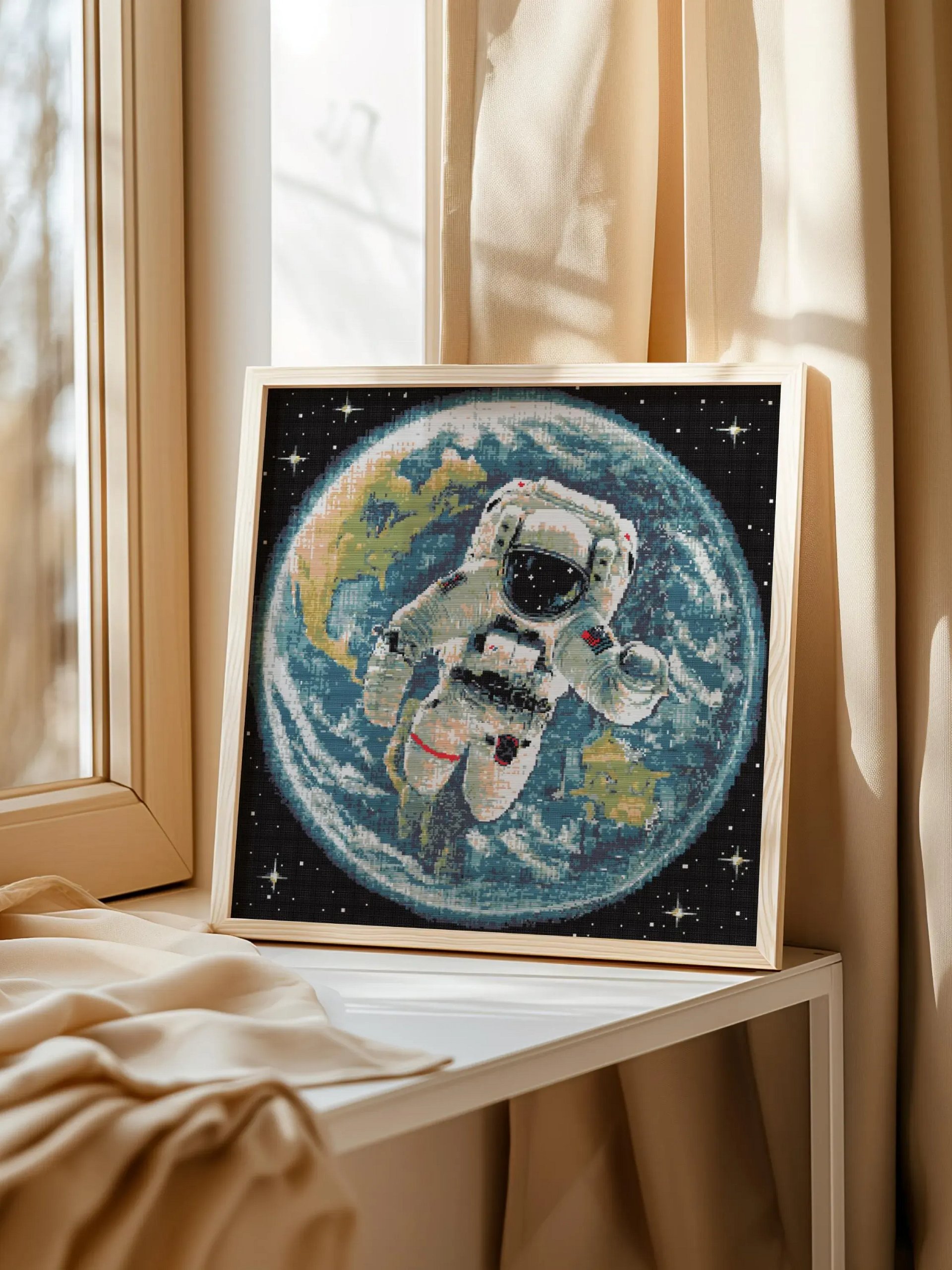 Cosmic Astronaut Cross Stitch Pattern product image (6)