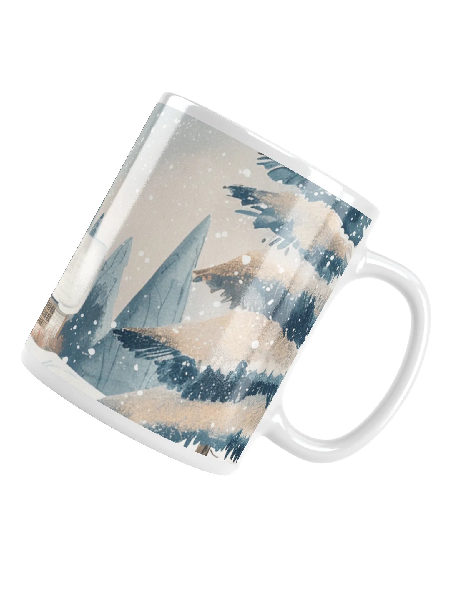 Snowy Winter White Glossy Ceramic Mug by Treasure Pie product image (5)
