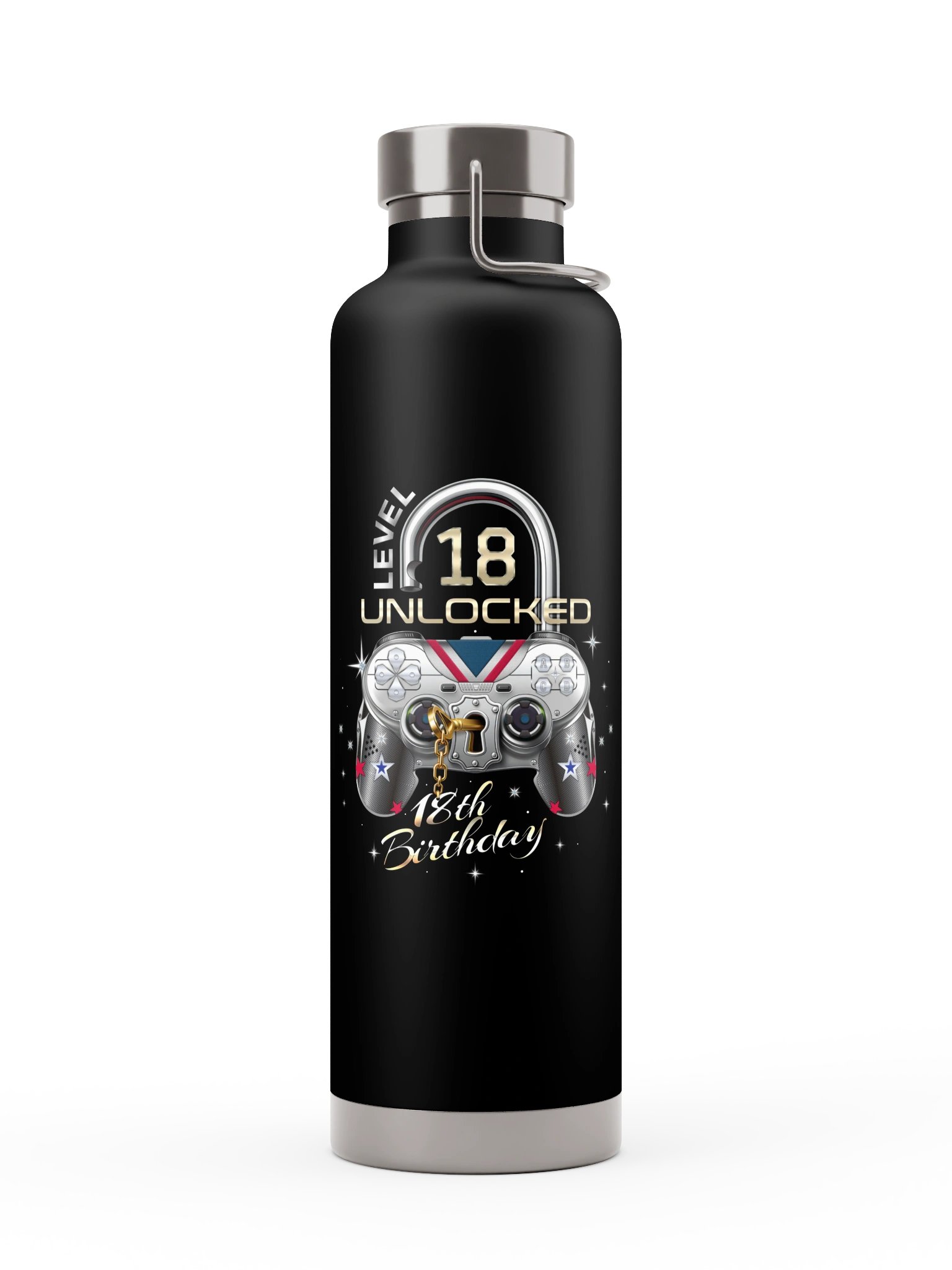 Gaming 18th Birthday Gift Water Bottle product image (1)