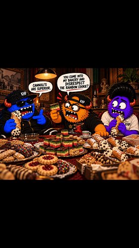 YOU COME INTO MY BAKERY AND DISRESPECT THE RAINBOW COOKIE?!
Fanboy’s defending Italian rainbow cookies like the family honor ...
