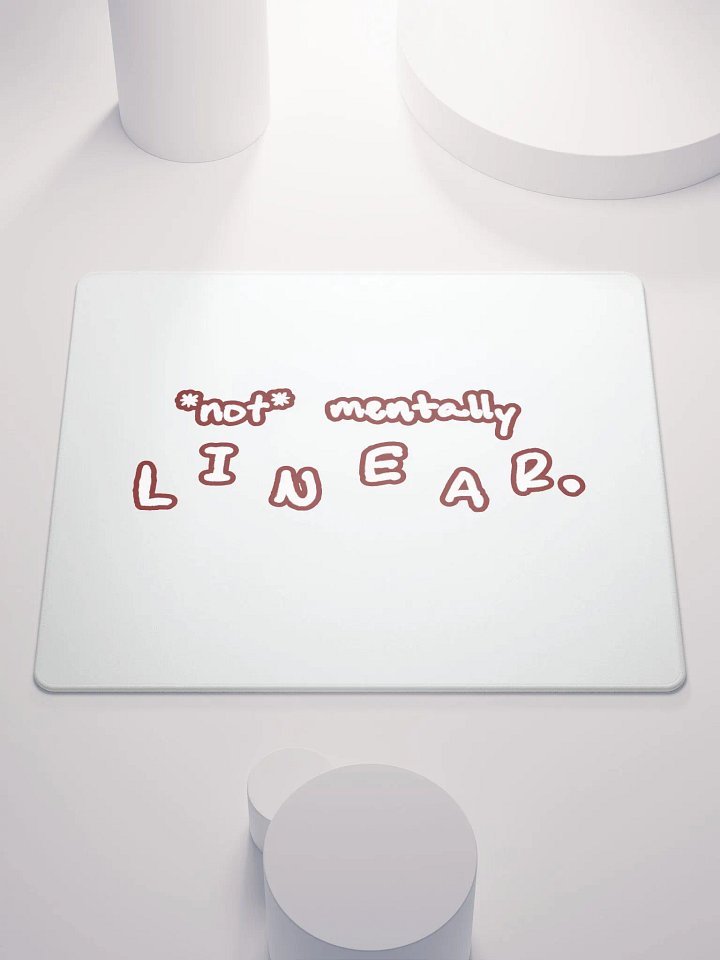*not* mentally linear (lined design, #6D1616) mouse pad product image (1)