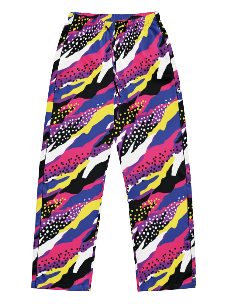 Retro 90s Cyber-Pop Waves | Vibrant All-Over Print Women's Pajama Pants product image (1)