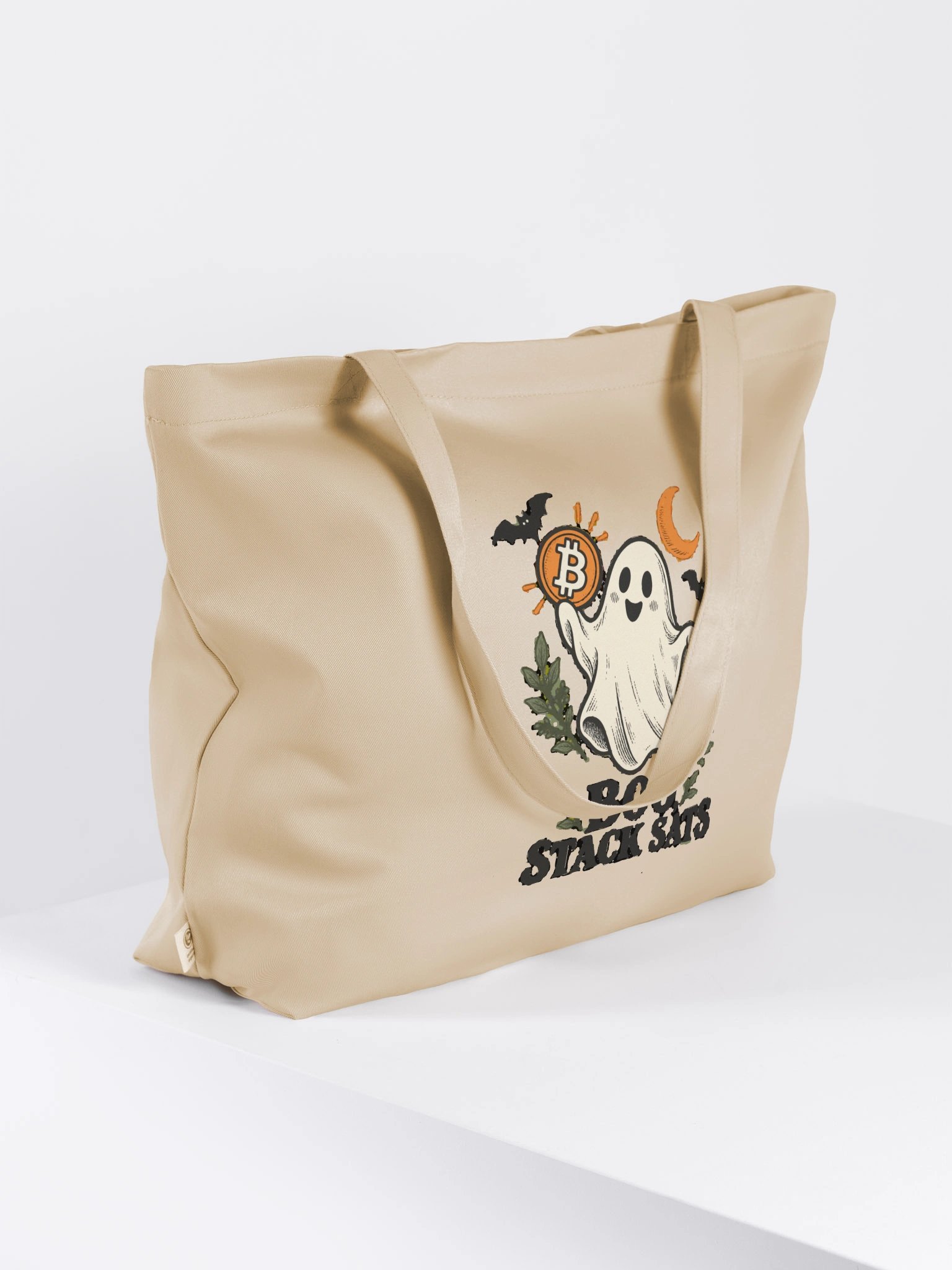 Boo, Stack Sats — Bitcoin Halloween Organic Tote product image (4)