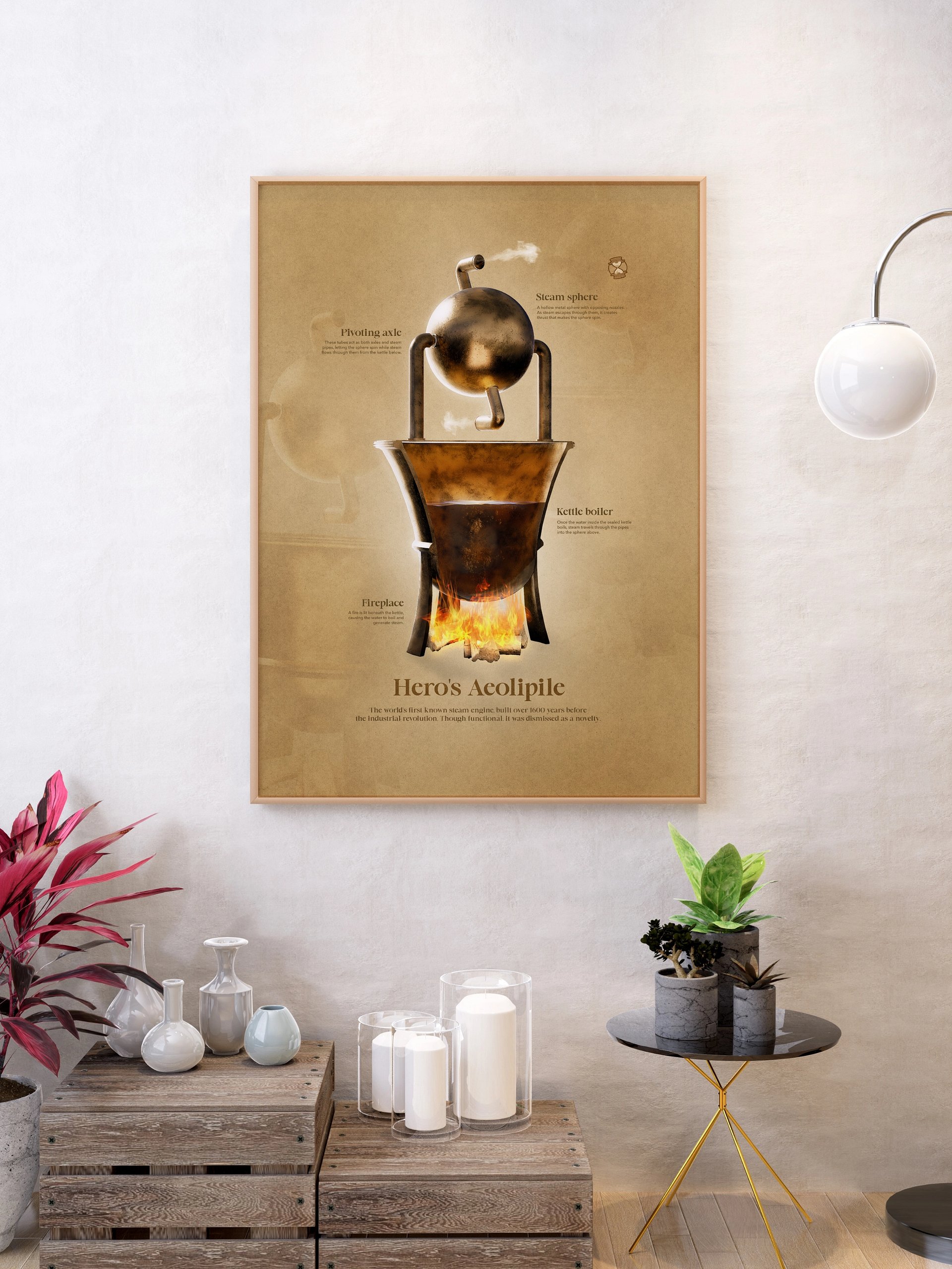 The First Steam Engine (Framed Poster) product image (6)