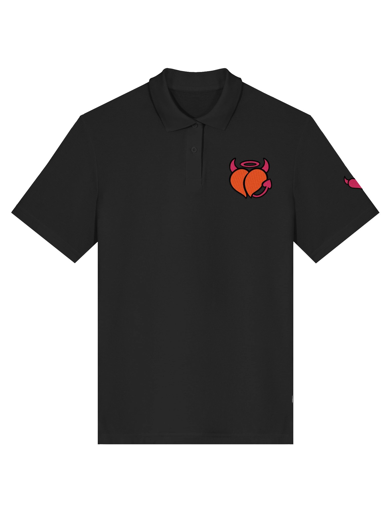 Booty Demon Peach Horns Women's Embroidered Polo product image (1)