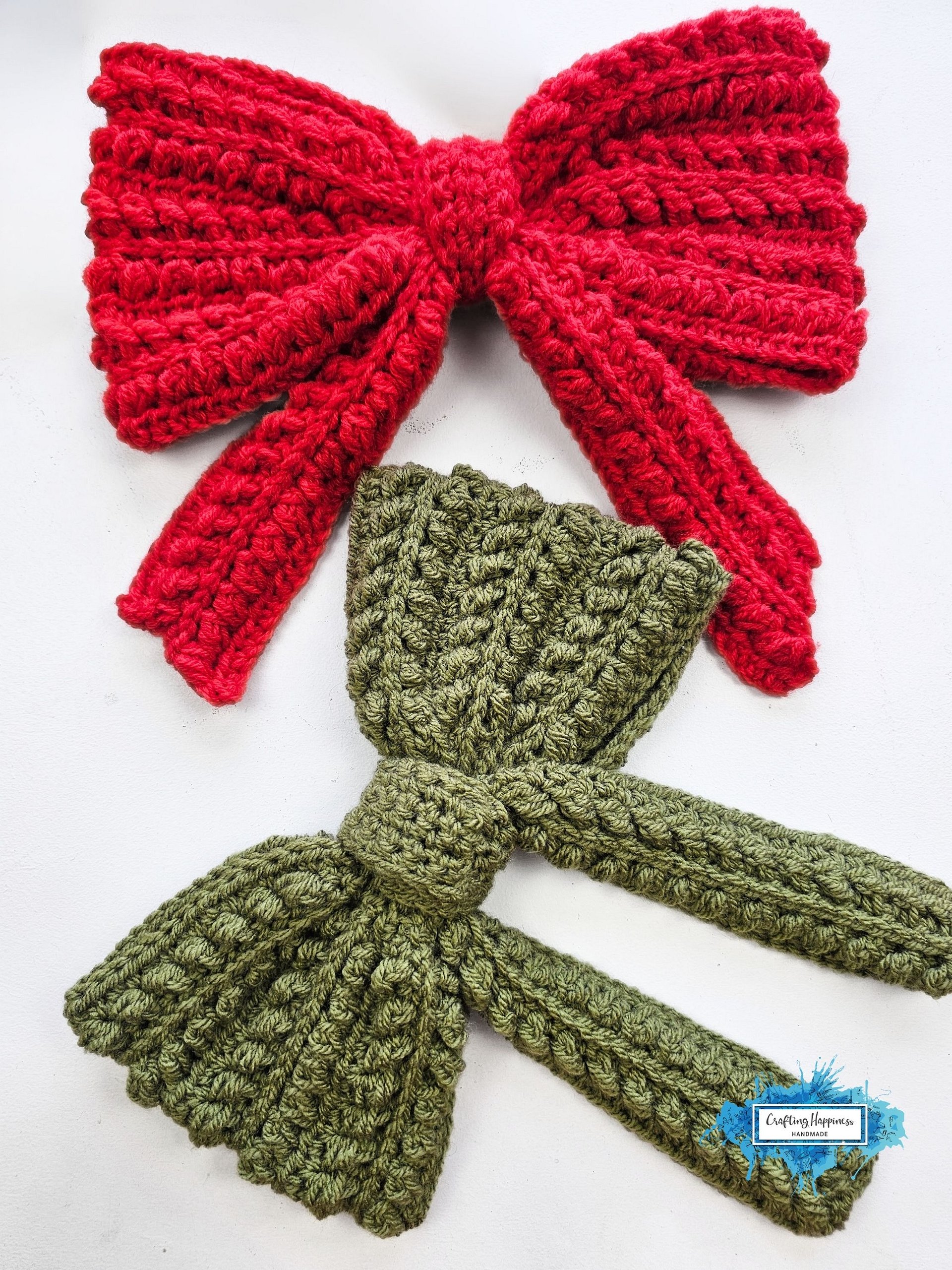 CROCHET PATTERNS + VIDEO | Xmas Bow Pattern pdf | Tree Wreath Gift Decor | Moon Fern Christmas Collection | Holiday Decor product image (2)